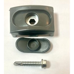 Скоба за кол 50х50 сива 7016